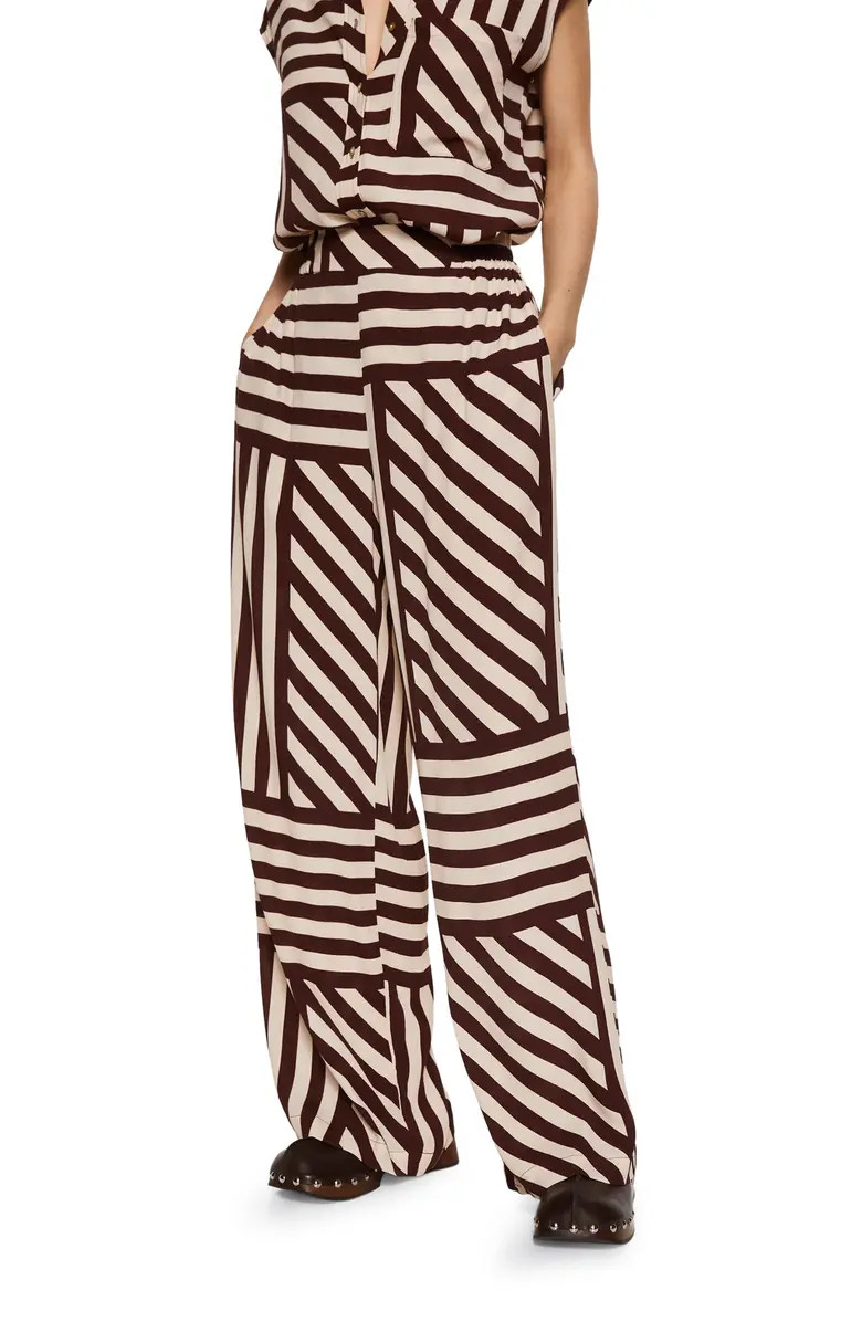 MANGO Flowy Stripe Pull-On Pants | Nordstrom | Nordstrom