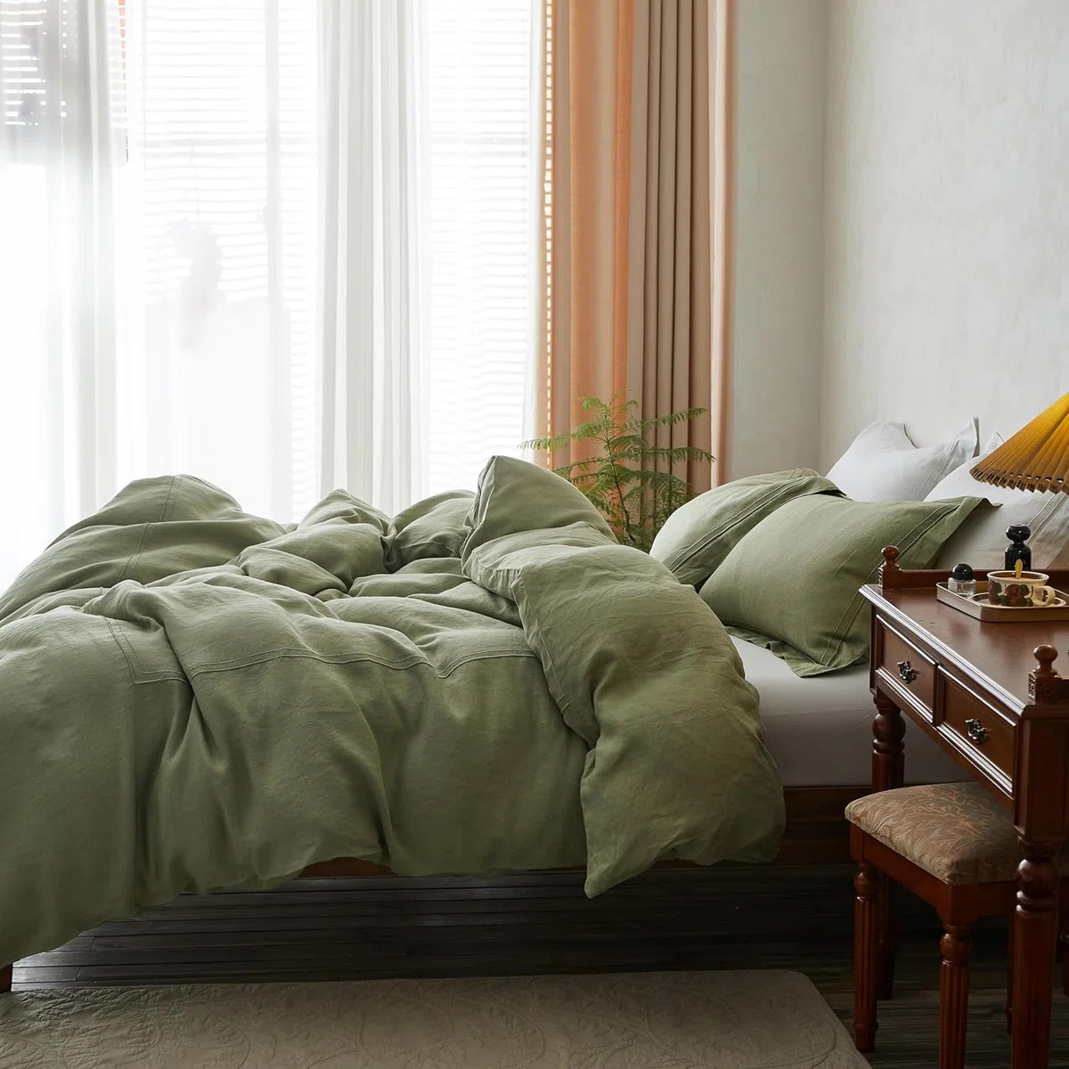 100% Washed Linen Duvet Cover Set-3 Pieces 1 Duvet Cover And 2 Pillowcases | Wayfair North America