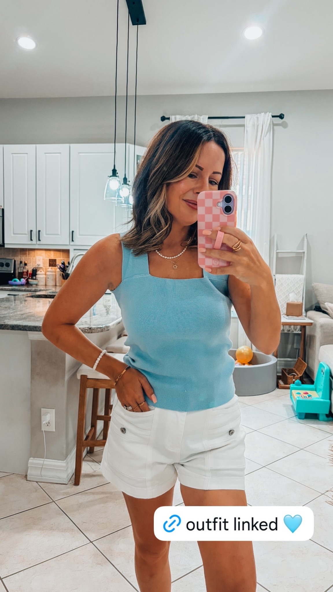 I found these cute shorts on Amazon that are great for warm weather + this fun square top! 🩵

#LTKootd #LTKSaleAlert #LTKSeasonal