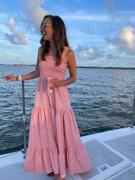 The perfect dress for a sunset boat ride on a catamaran! Obsessed with the color and the bit of this perfect maxi dress from Abercrombie! 

#LTKCon #LTKstyletip #LTKtravel