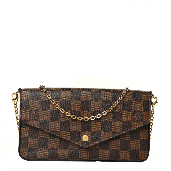 LOUIS VUITTON Damier Ebene Pochette Felicie Chain Wallet | Fashionphile