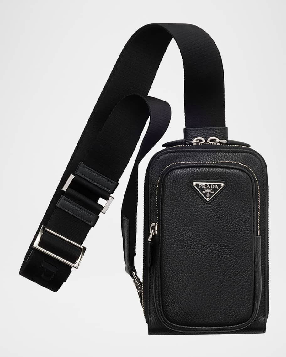 Prada Men's Vitello Daino Sling Bag | Neiman Marcus