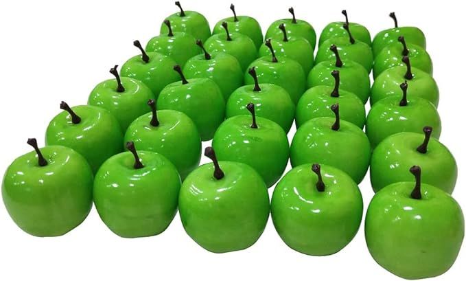 Lorigun 30pcs Artificial Lifelike Simulation 1.3" Mini Green Apples Fake Fruits Photography Props... | Amazon (US)