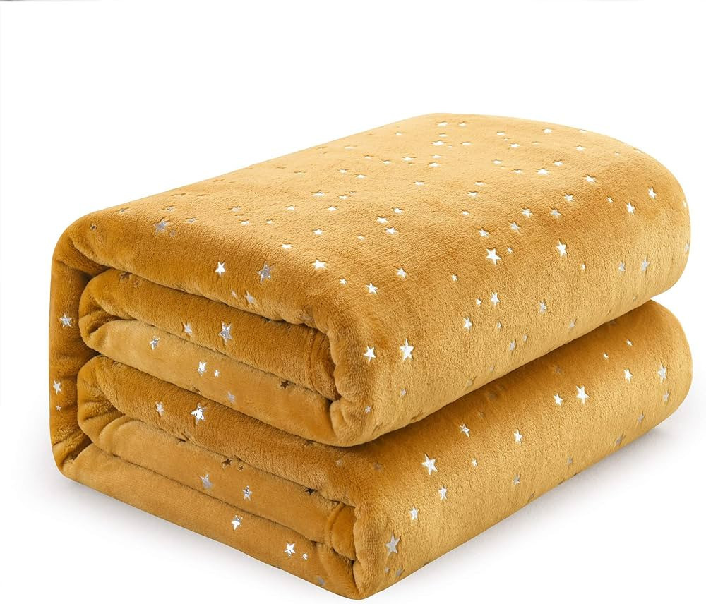NANPIPER Blanket Fluffy Ultra Soft Fleece Starry Foil Blanket All Season Microfiber for Bed/Girls... | Amazon (US)