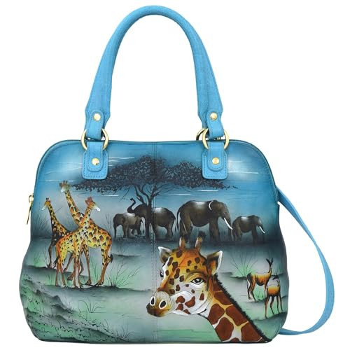 Anuschka Women's Original Hand-Painted Genuine Leather Medium Satchel - Serengeti Dusk | Amazon (US)