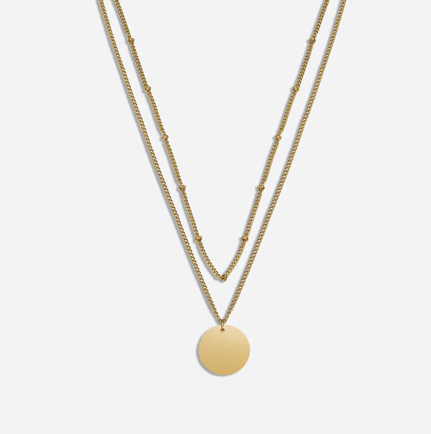 Layered Gold Coin Pendant Necklace | Victoria Emerson