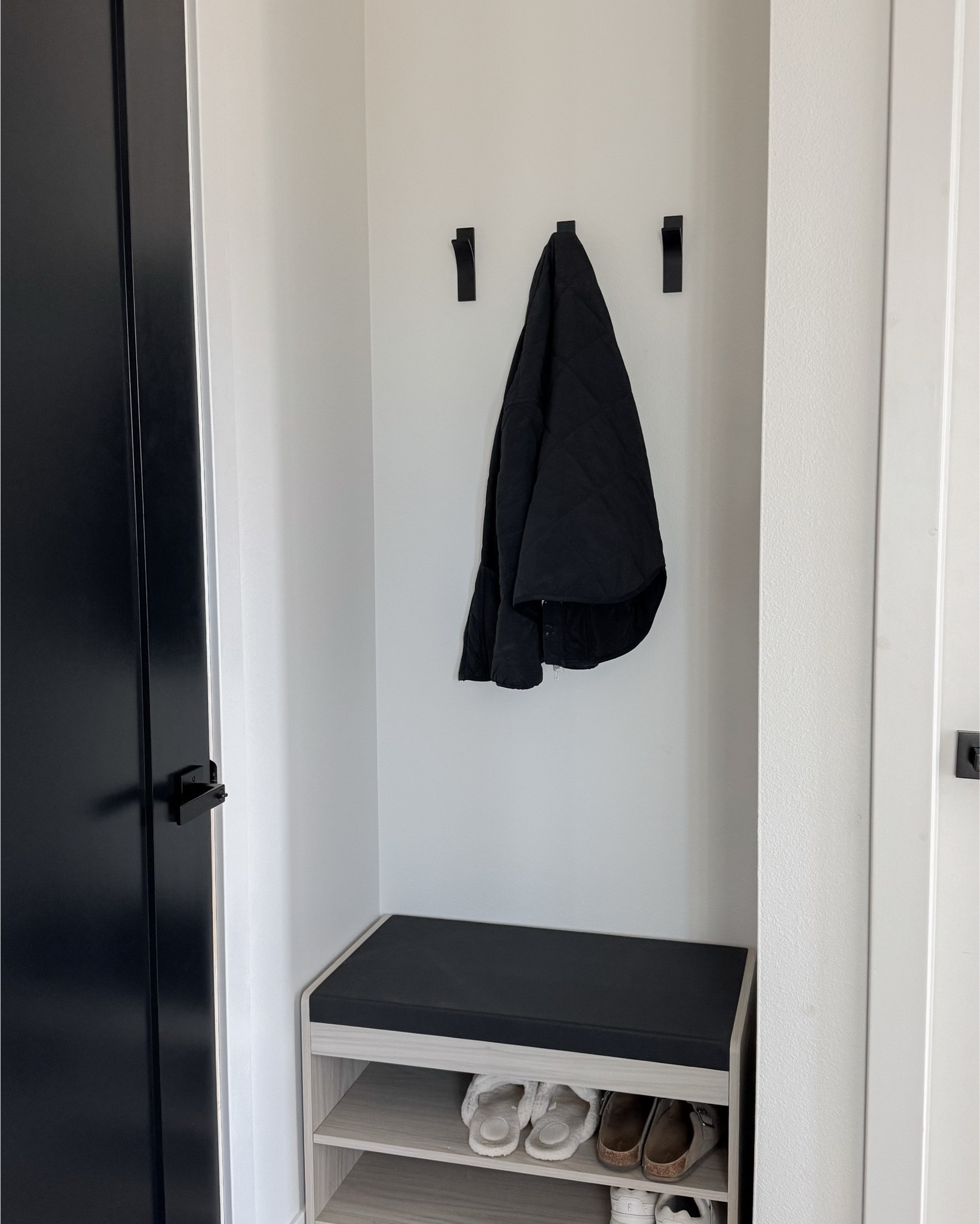 Simple and functional entryway space — shoe storage bench and modern coat hooks all from @Wayfair #ad #wayfair #wayfairpartner 

#LTKSaleAlert #LTKHome