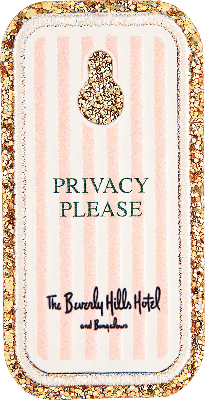 Glitter Varsity The Beverly Hills Hotel "Privacy Please" Door Hang Pat | Stoney Clover Lane