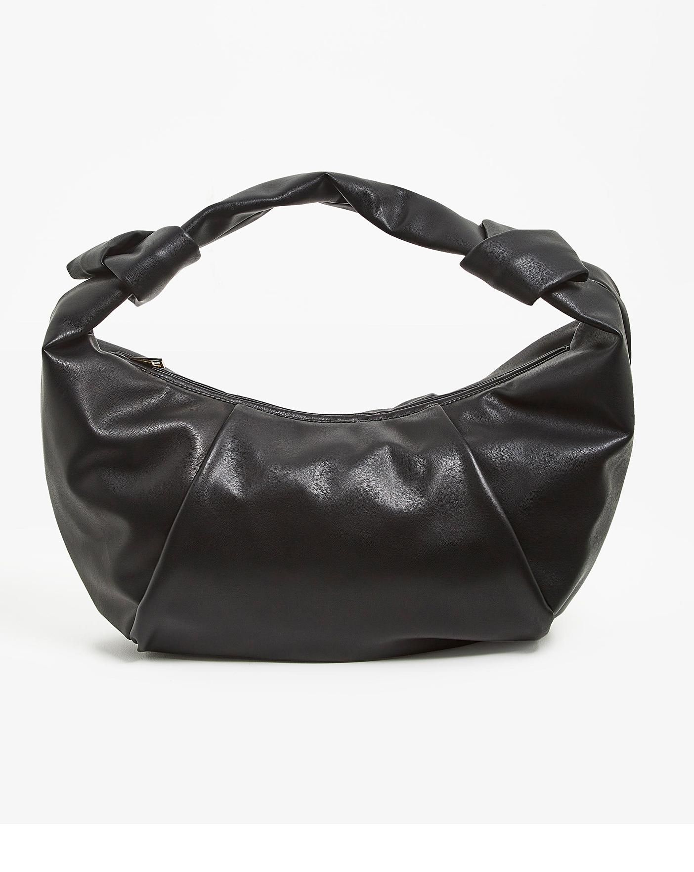 Large Black Croissant Shoulder Bag | Simply Be (UK)