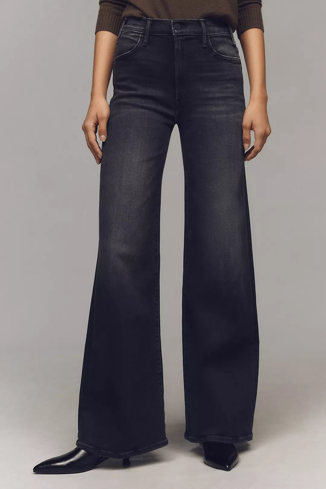 MOTHER The Hustler Roller Sneak High-Rise Wide-Leg Jeans | Anthropologie (US)