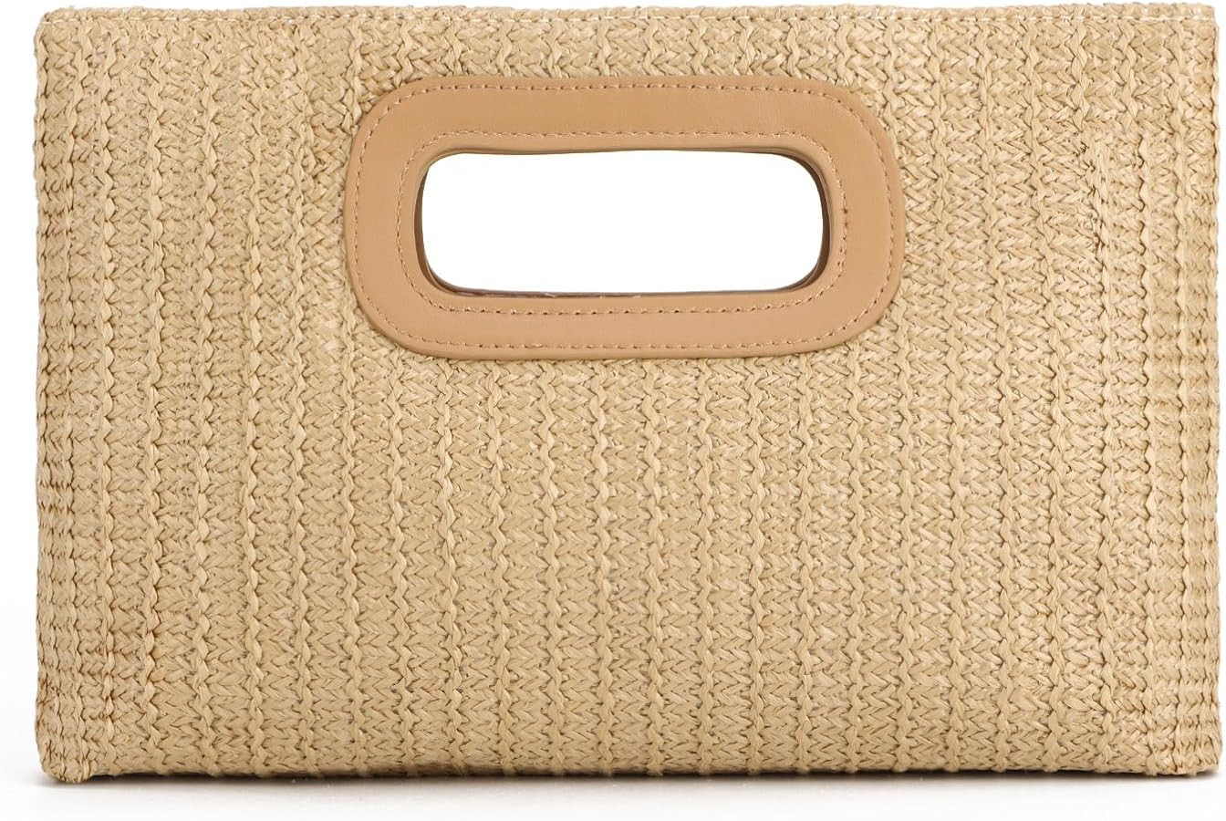 SUKUTU Straw Evening Bag Top Handle Clutch Handbag for Women Summer Beach Travel Crossbody Should... | Amazon (US)