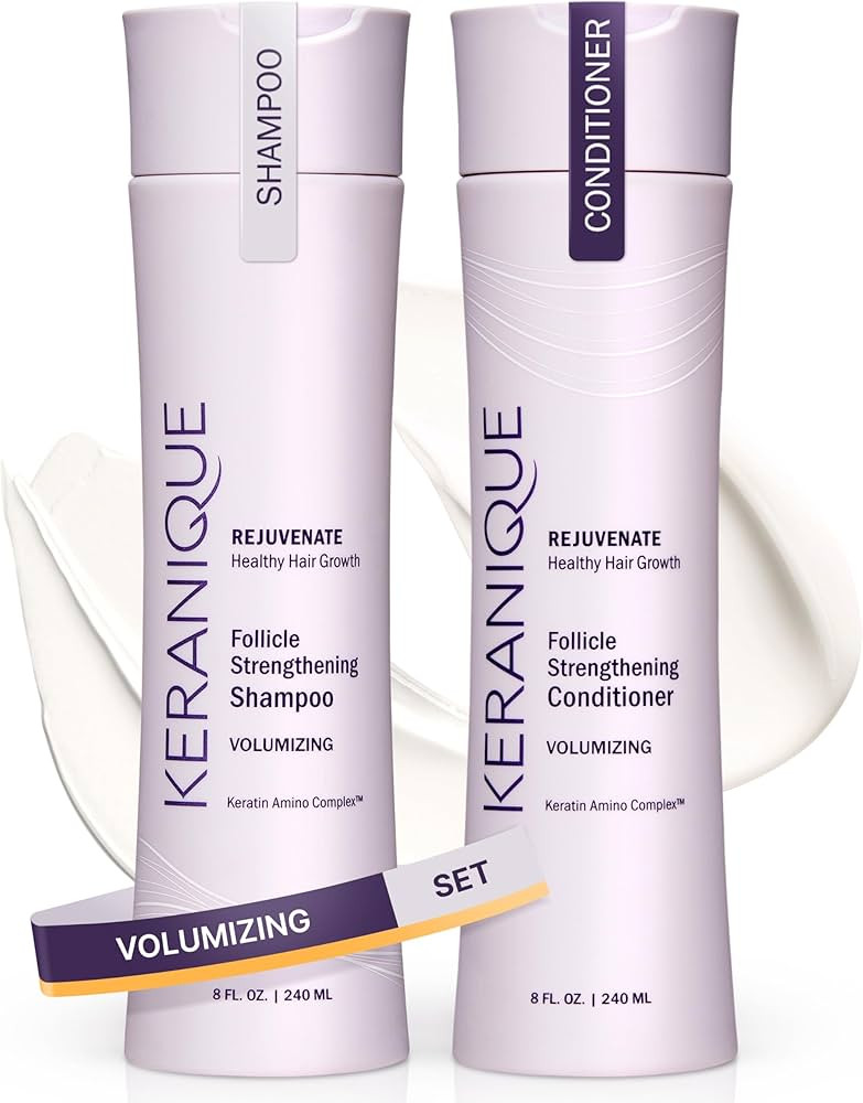 Keranique Volumizing Shampoo & Conditioner Set for Hair Repair, Growth & Thinning Hair Support \u... | Amazon (US)