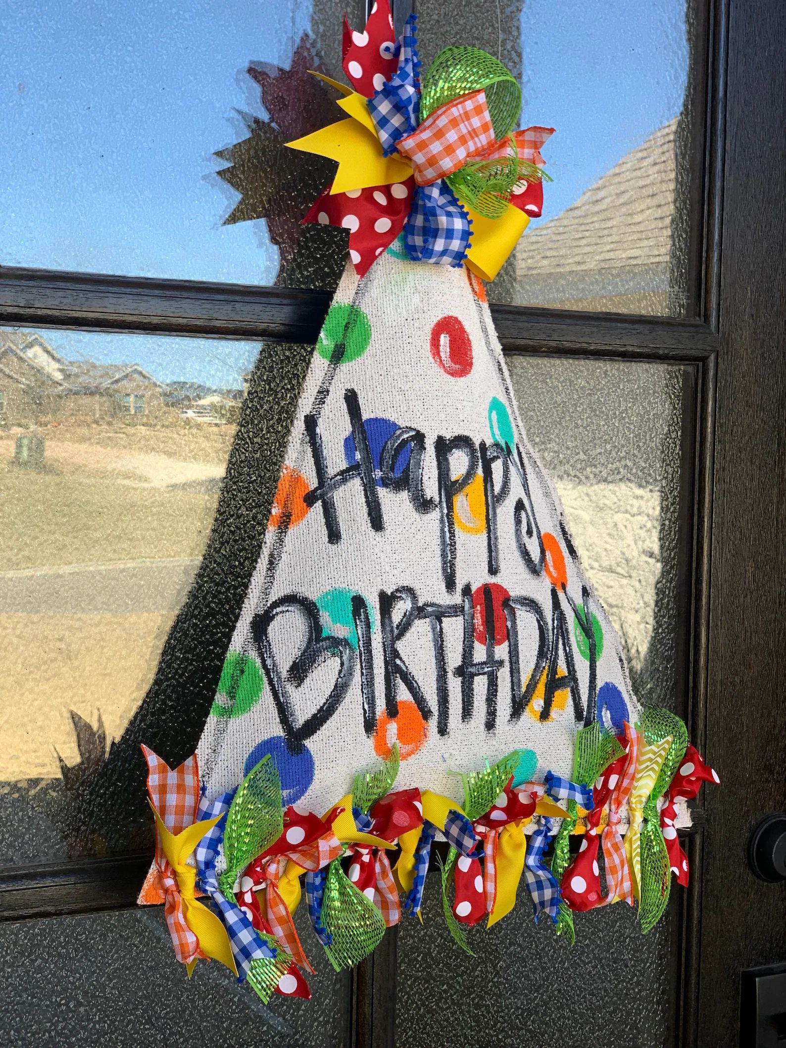 Happy Birthday burlap door hanger | Etsy (US)