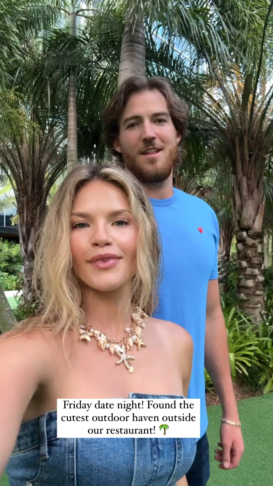 Date night with Carson 🤍🌴 This necklace is from Amazon and so fun. 

necklace l jewelry l dinner