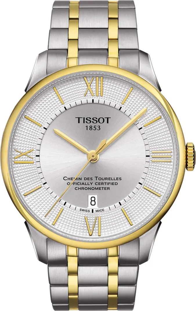 TISSOT Men's Chemin des Tourelles Powermatic 80 Two-Tone Bracelet Watch, 42mm | Nordstromrack | Nordstrom Rack