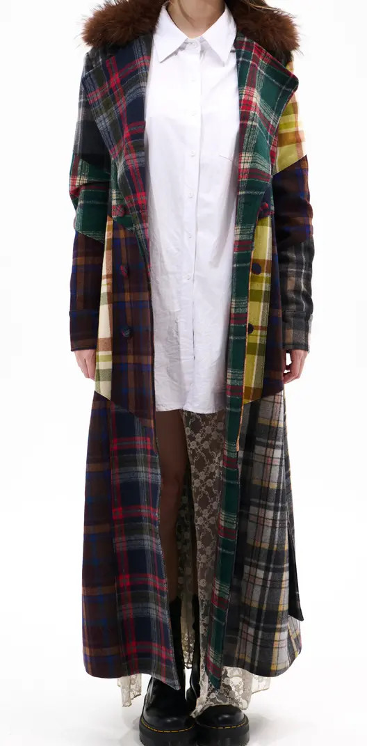 Cadault Plaid Patchwork Trench Coat | Nordstrom