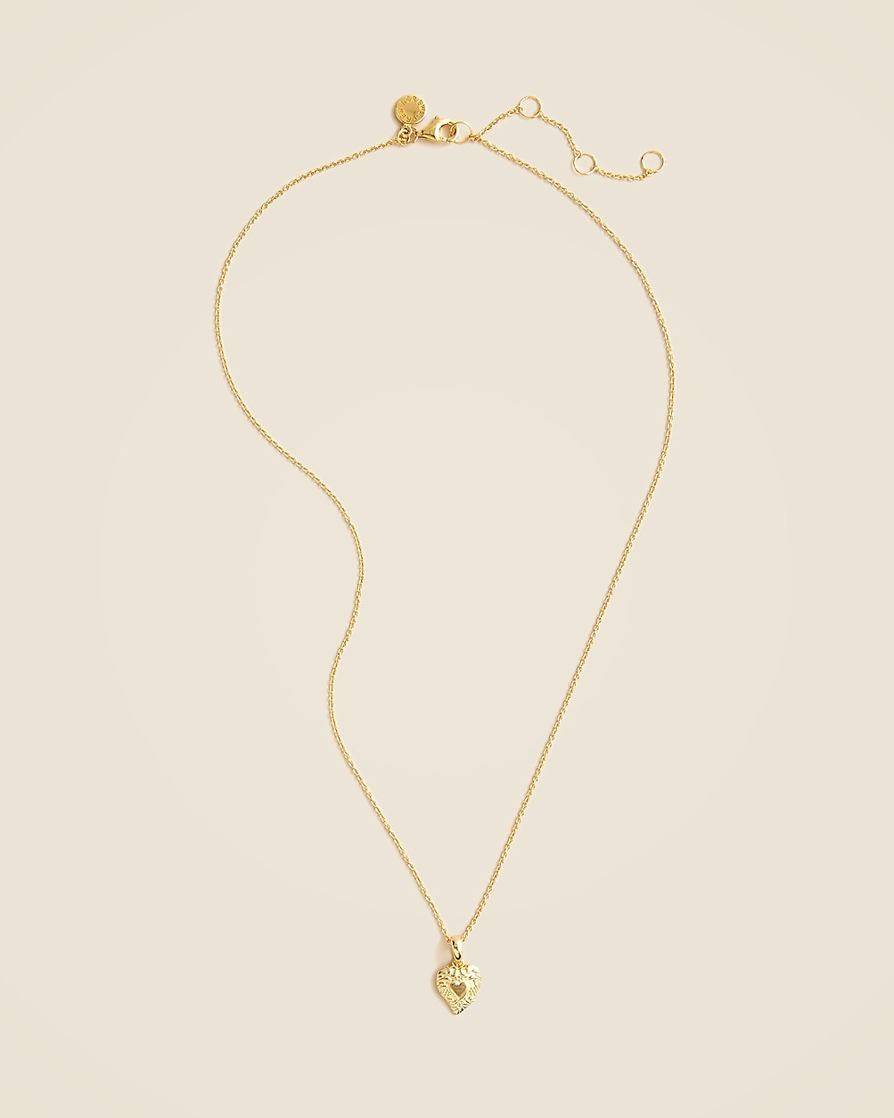 Gold vermeil engraved heart necklace | J. Crew US