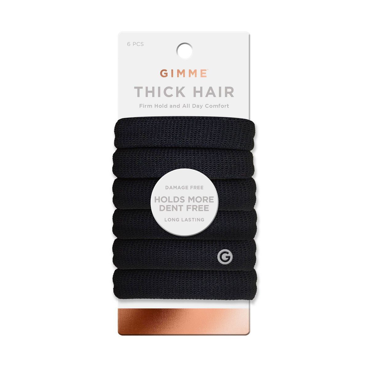 Gimme Beauty Thick Hair Bands - Black - 6ct | Target