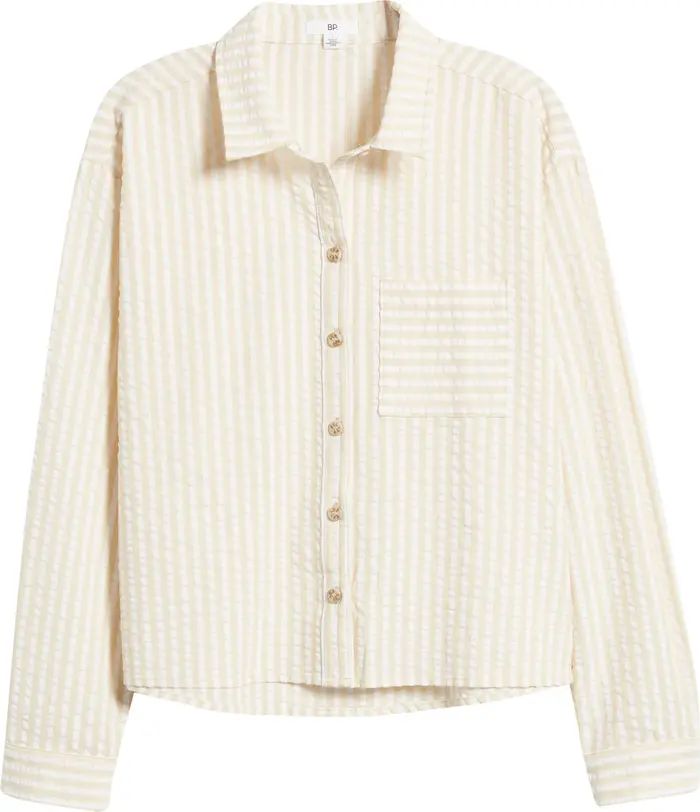 Stripe Cotton Blend Seersucker Shirt | Nordstrom