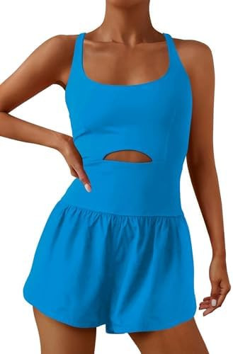 ReachMe Womens Running Onesie Workout Rompers Athletic Romper One Piece Outfits Exercise Jumpsuit... | Amazon (US)