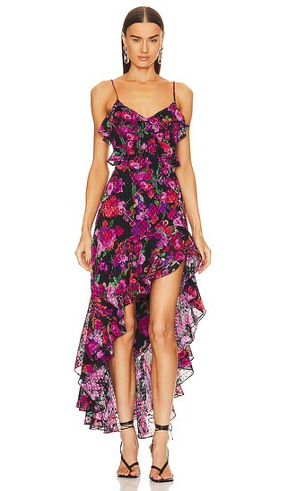 Mika Asymmetrical Dress in Black Multi | Revolve Clothing (Global)