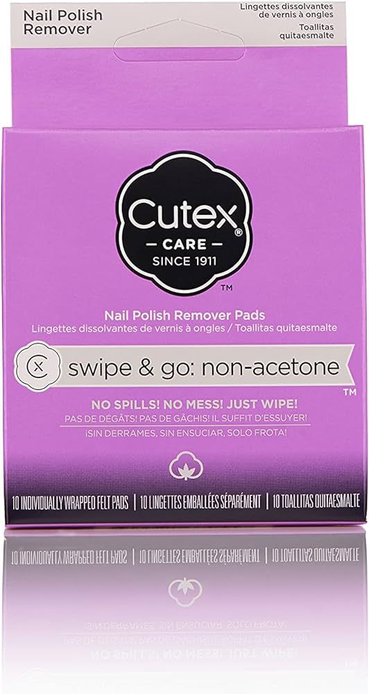 Cutex Care Swipe & Go Non-Acetone Nail Polish Remover Pads 10ct | Amazon (US)