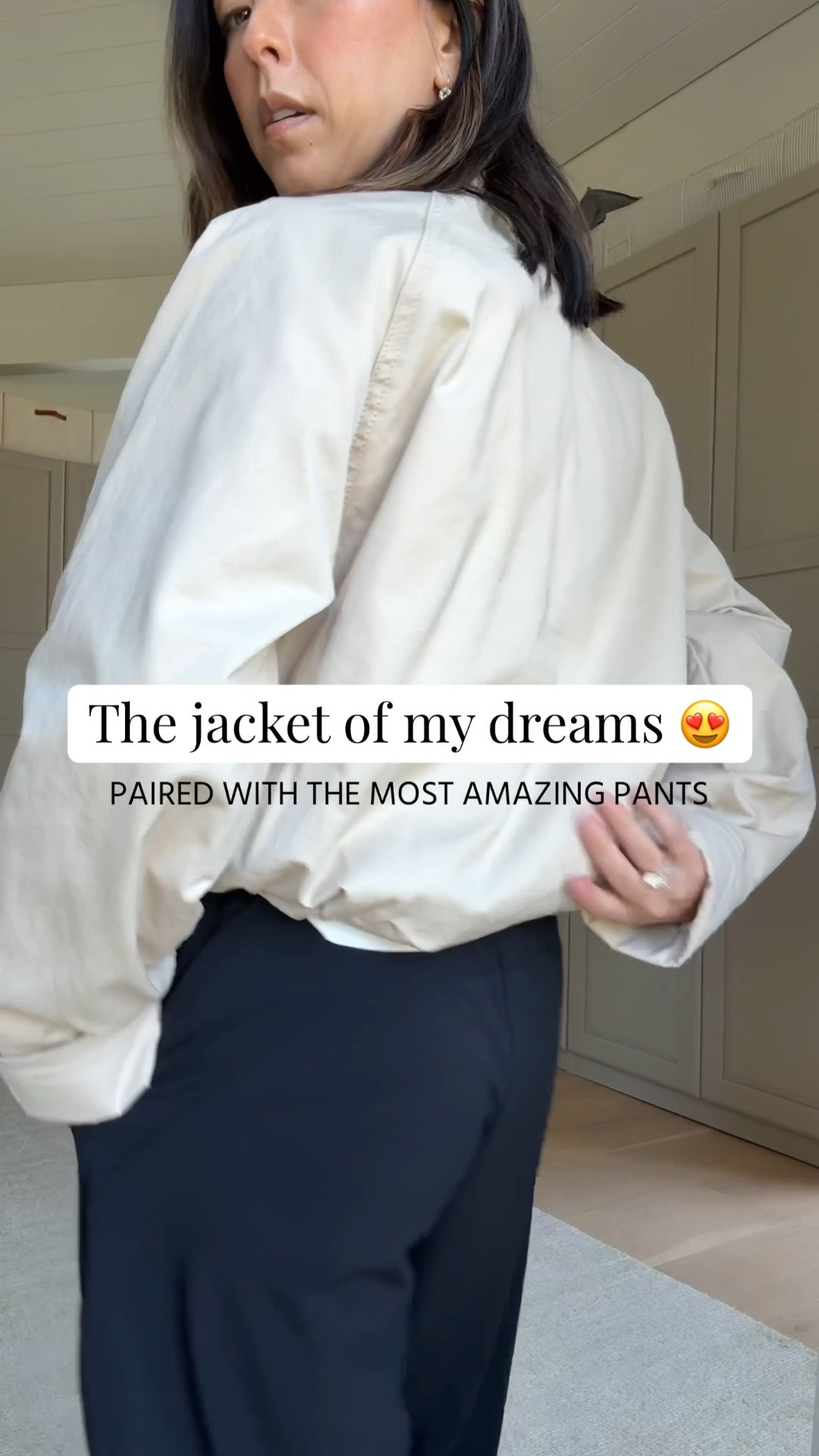 New favorite mom uniform unlocked!!! Obsessed with this jacket and these pants. Just so effortless and elevated. 

Joe’s jacket small. Could I’m also wear the xs
Jcrew tee medium
Ruti pants 4 petite
Reformation flats 5
Quince bag small 
Polo hat
Dorsey James necklace 15”
Electric picks earring

#LTKgrwm #LTKmomlife #LTKPetite