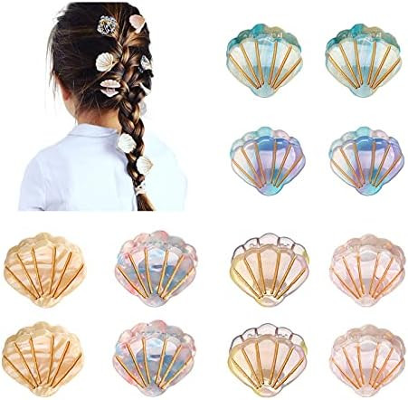 12 PCS Mini Shell Hair Claw Clips - Flower Jaw Hair Clips Mermaid Hair Clips Shell Grip Pin for T... | Amazon (US)