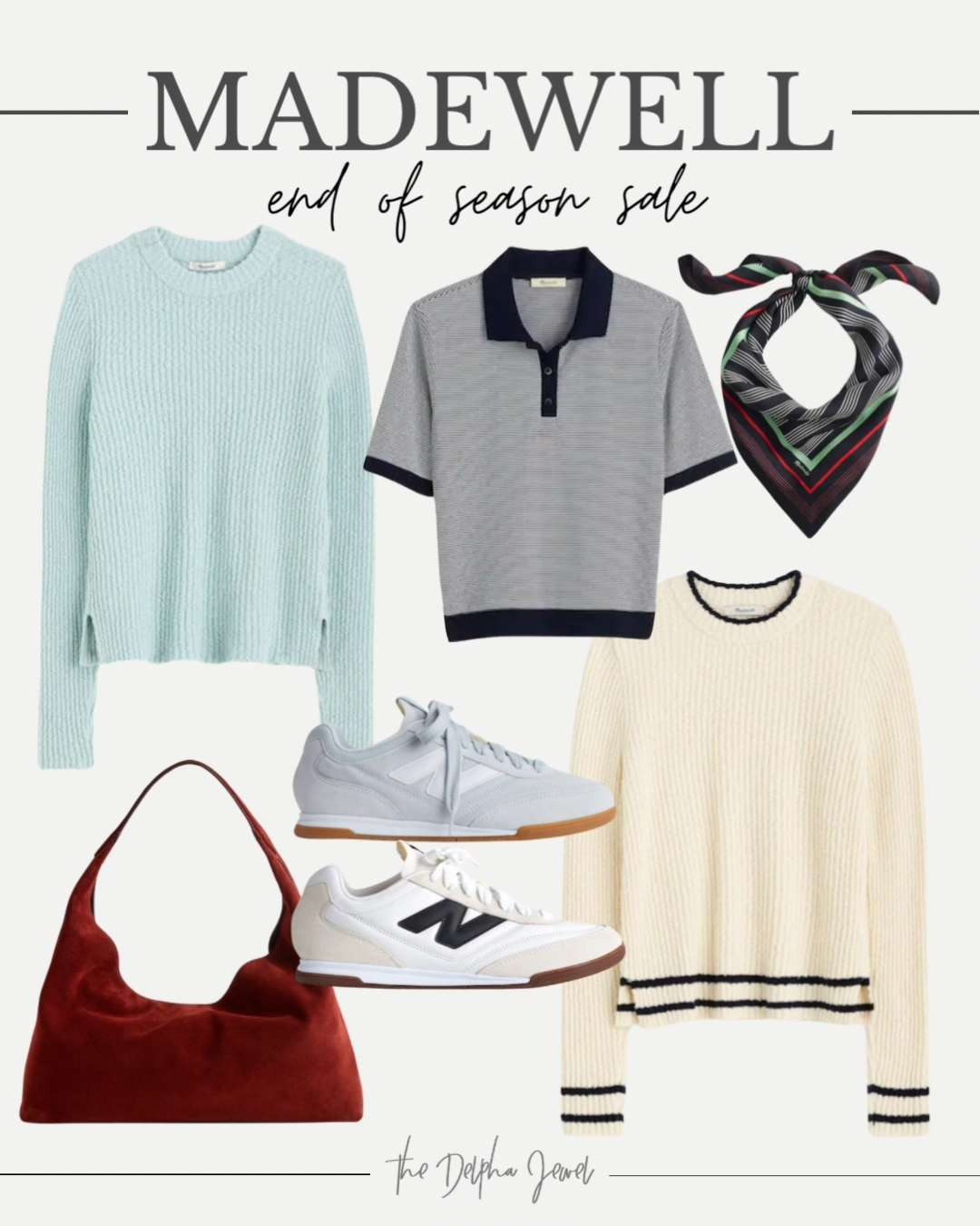 Madewell end of season sale - 40% off! I love some New Balance sneakers. A textured bag will elevate any outfit. Their sweaters are such great quality. 

 #LTKootd #LTKSaleAlert #LTKMidsize