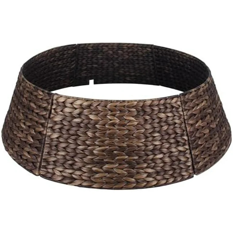 Christmas Tree Collar, 42'' Woven Water Hyacinth Tree Collar, Wicker Tree Collar with Cord Cut-Ou... | Walmart (US)