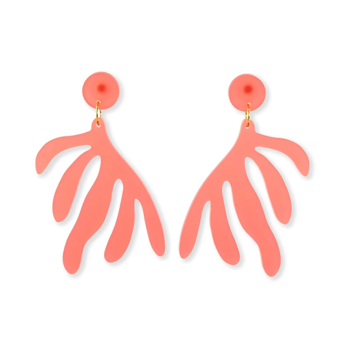 Matisse Earrings In Coral | Wolf & Badger