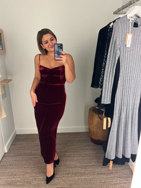 This velvet dress is so gorgeous - and 25% off! I tried on a 4 and the fit is amazing and comes to my ankles. 

#LTKsalealert #LTKCyberWeek #LTKparties