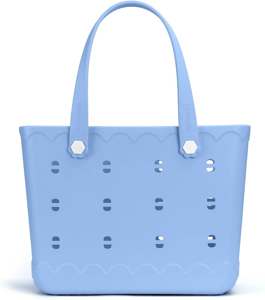 Large Rubber Beach Tote Bag | Durable Rubber Bag Waterproof Washable Versatile Modern Tote Bags | Amazon (US)