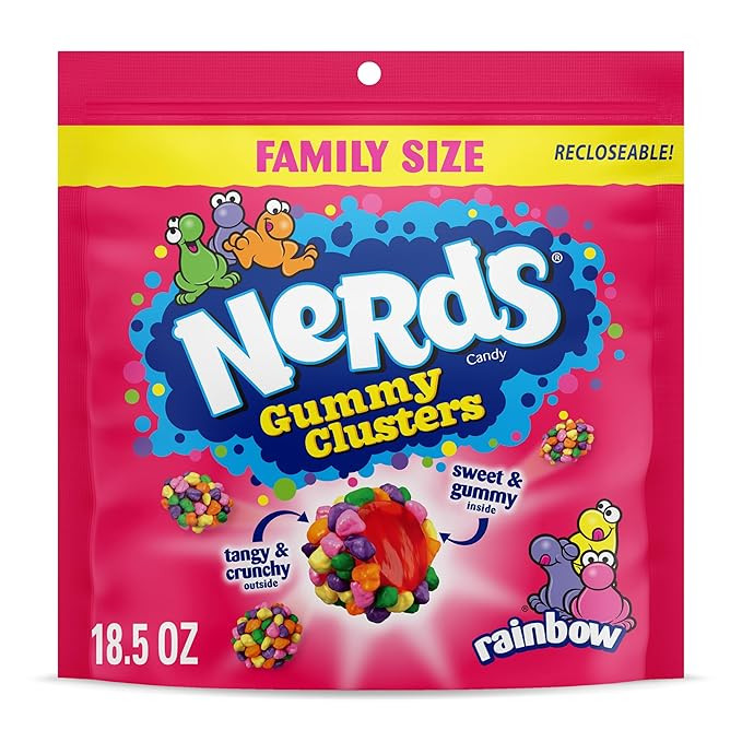 NERDS Gummy Clusters, Candy, Rainbow, Crunchy and Gummy, 18.5 oz | Amazon (US)