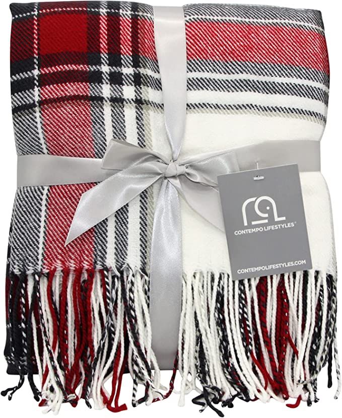 Amazon.com: Blankets - Decorative Classic Blanket - Plaid Throw Blanket - Comfortable and Ultra-S... | Amazon (US)
