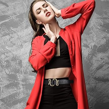 Belts for Women,Women Fashion Leather Belt for Dress with Snake Belt Buckle | Amazon (US)