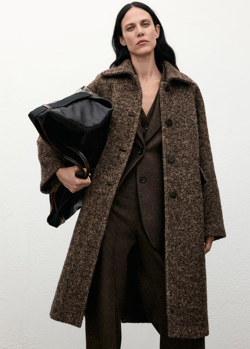 Oversized mottled wool coat | Mango (US/MX/AU)