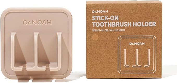 Dr.NOAH Silicone Wall Mount Toothbrush Holder | Sand Beige | Strong Suction | Easy to Remove & Re... | Amazon (US)