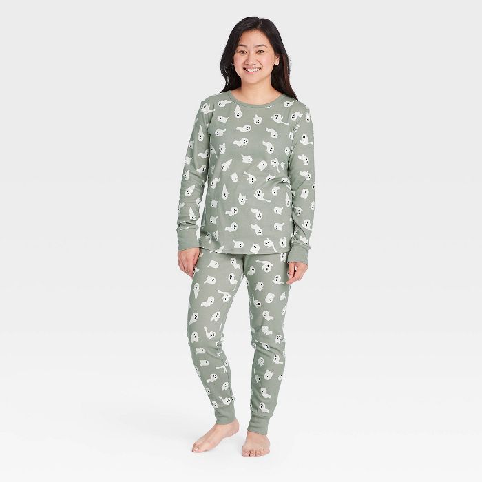 Women's Halloween Ghost Print Matching Family Pajama Set - Gray | Target