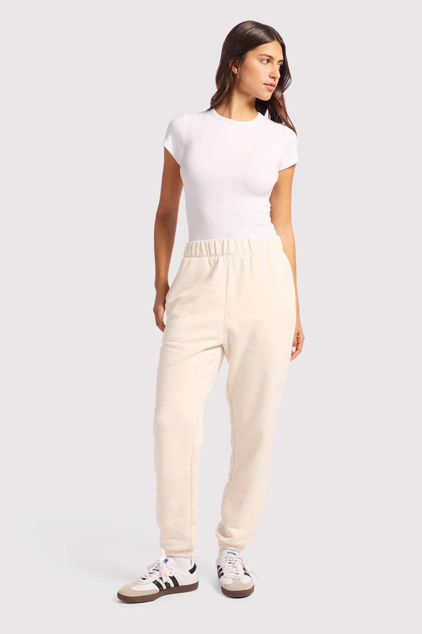 Vintage Fleece Jogger | Heather Bone | nuuds