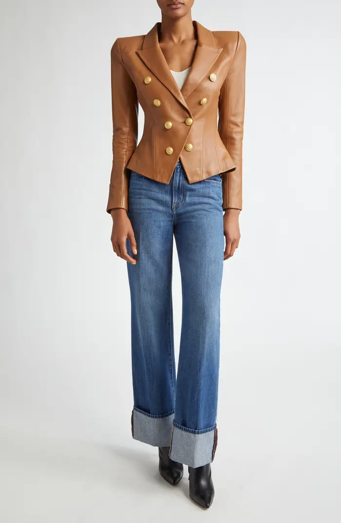 Miley High Waist Cuff Wide Leg Jeans | Nordstrom Rack