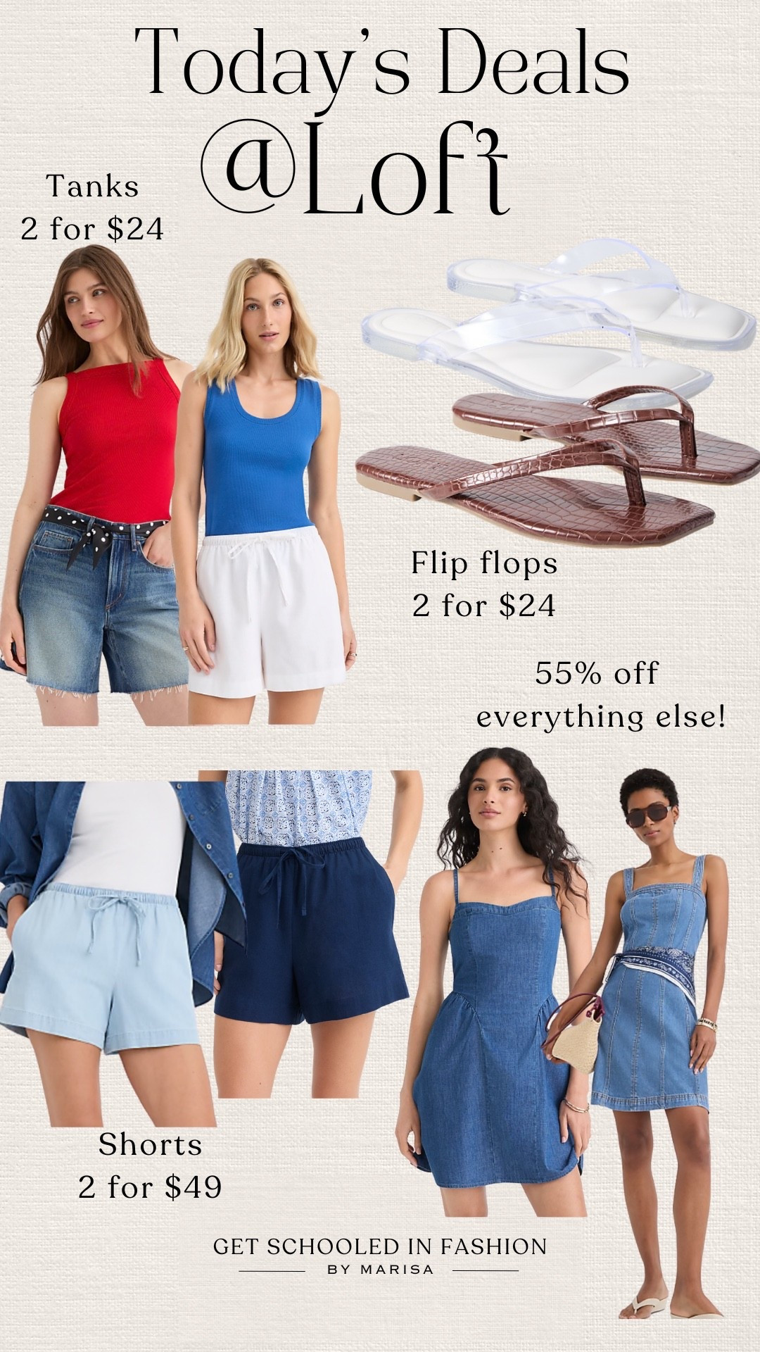 @loft sale 
Tanks tees shorts flip flops all on sale

#LTKootd #LTKSaleAlert