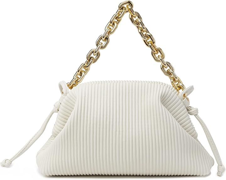 KingTo Shoulder Clutch Purse Handbag for Women Designer Small Dumpling Chain Pouch Bag Soft Ruche... | Amazon (US)