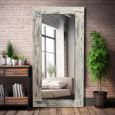 Mateus Distressed Full Length Mirror Wall Mirror Retro Mirror with Wooden Frame | Wayfair North America