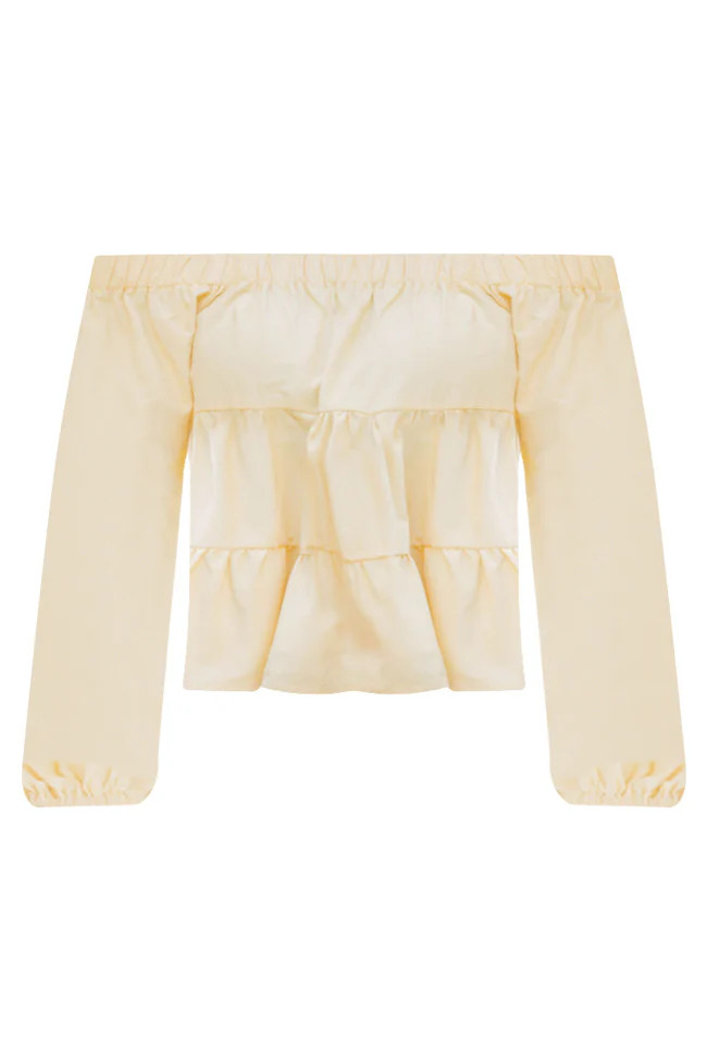 Cheers To Sunshine Yellow Off The Shoulder Babydoll Blouse FINAL SALE | Pink Lily
