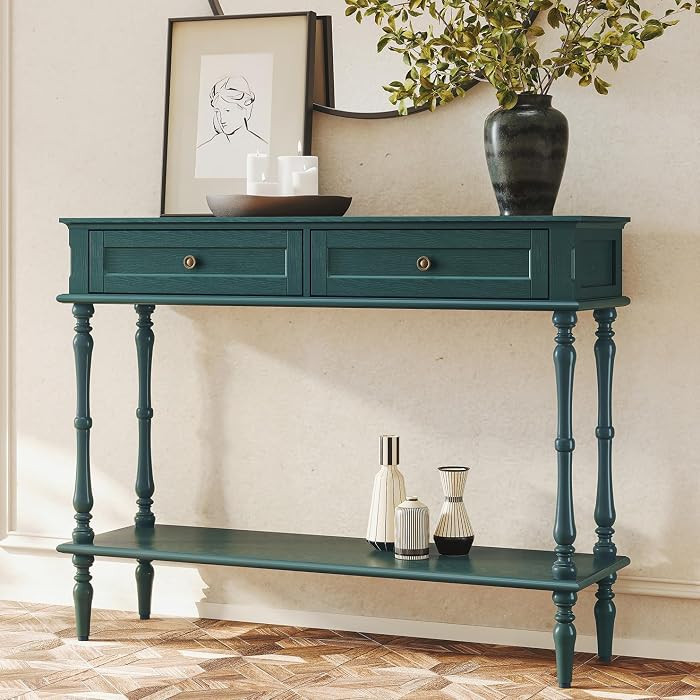 ARTPOWER Console Table for Entryway with 2 Drawers-Minimal Assembly,Green Retro Entryway Table wi... | Amazon (US)