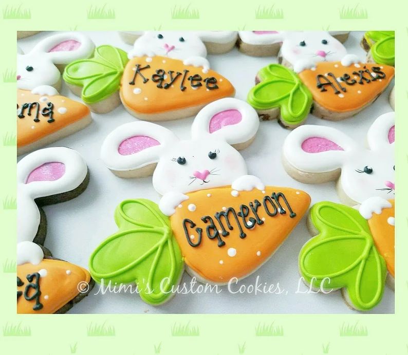 Personalized Easter Bunny Carrot Custom Decorated Cookies | Etsy (US)