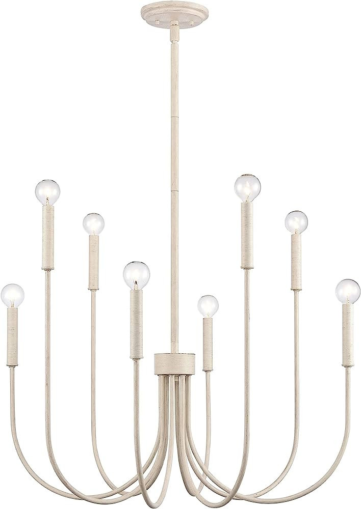 Elk Home 28-inch Ulla Chandelier - EC89875/8 Chandelier in Antique White - LED Bulb and Dimmer Co... | Amazon (US)