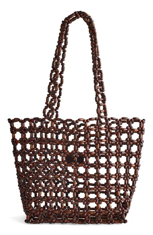 Madewell Wood Beaded Tote in Stained Bead Multi at Nordstrom | Nordstrom