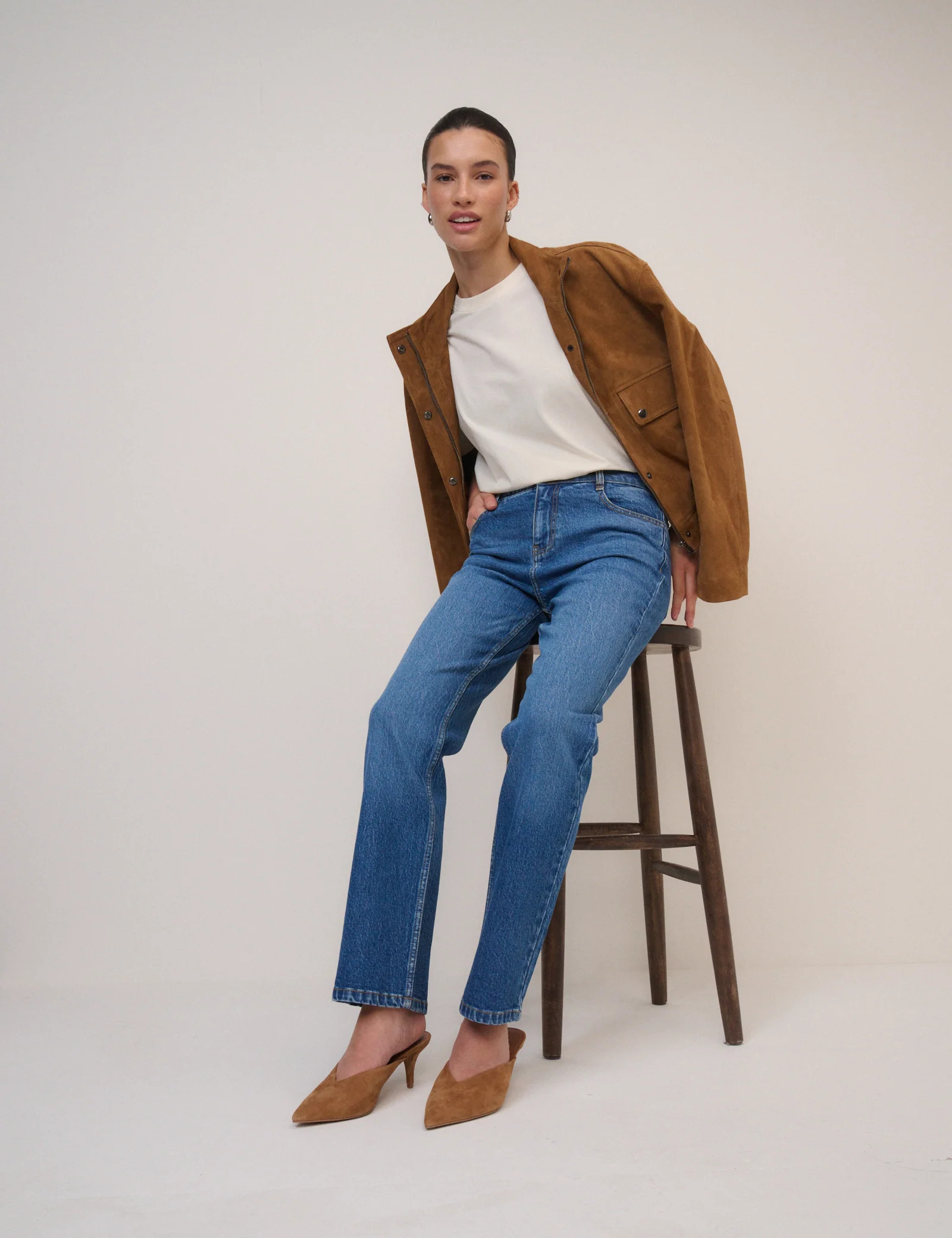 Blue Straight Leg Hoxton Jeans | Nobody's Child